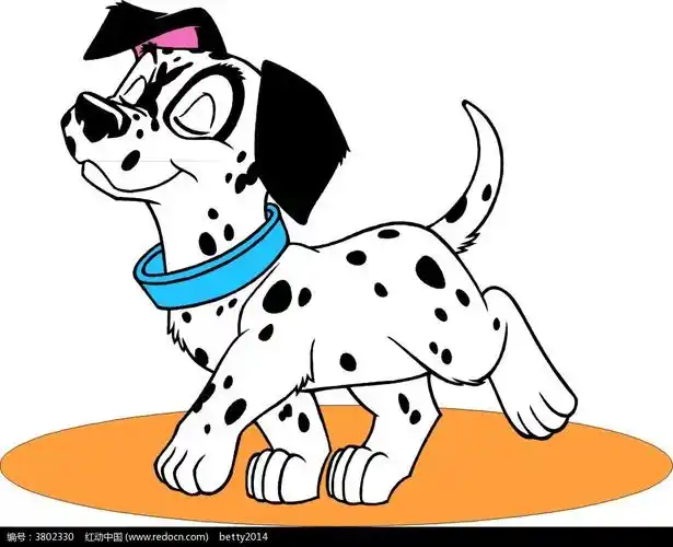 可爱行走的斑点狗插画