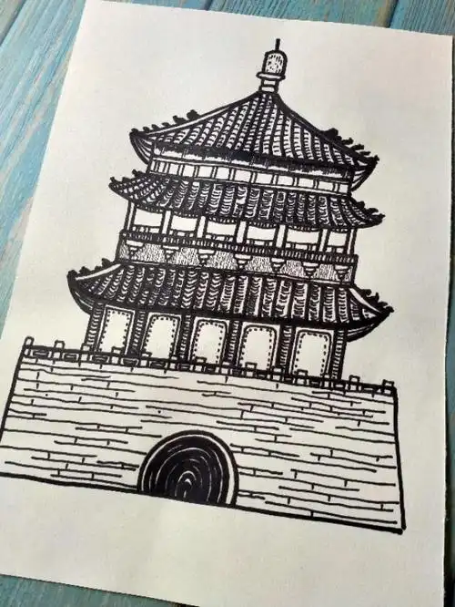 中秋节主题儿童画课件,西安钟楼当主角,太美了!更适合节日气氛