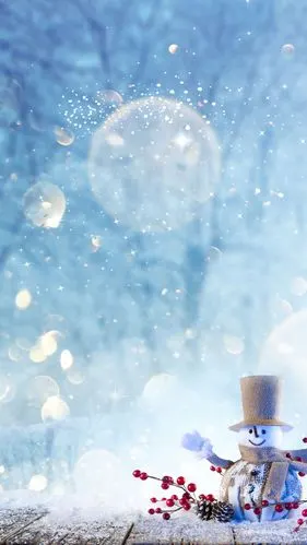 卡通雪人冬季h5背景素材