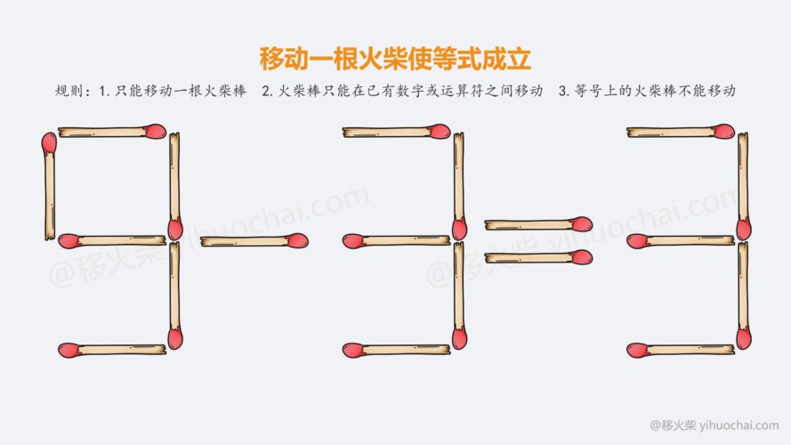 933移动一根火柴使等式成立