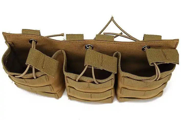 袋 战术三联弹夹袋野战背心molle附件包杂物包收纳包对讲机包 弹匣包