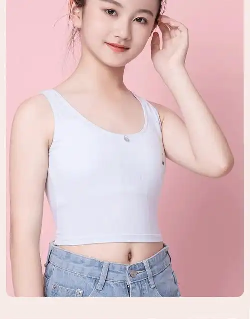 女童内衣发育期10小背心12岁学生第二阶段抹胸防凸点少女文胸 宽肩长