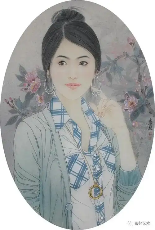 盘虎杰现代工笔画美女人物作品欣赏