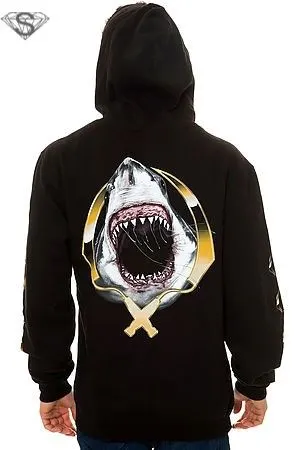 美国潮牌rook鲨鱼图案连帽卫衣双刀金标美国代购潮人刷街必备