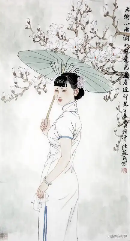 当代女画家陈苏民国画人物作品欣赏