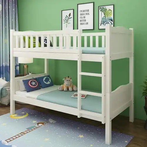 两层高低床上下床双层床实木上下铺木床儿童床女孩小户型子母床 - 住