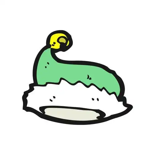 圣诞精灵帽子,矢量, 卡通白色背景上的圣诞精灵帽子