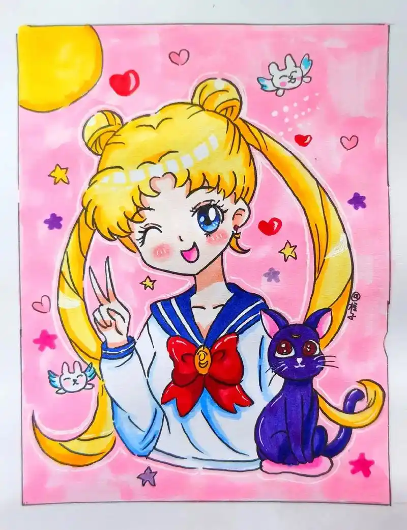 一起学画画 #马克笔手绘 #动漫 - 抖音