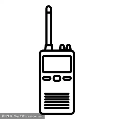 对讲机线路图标孤立的白色背景