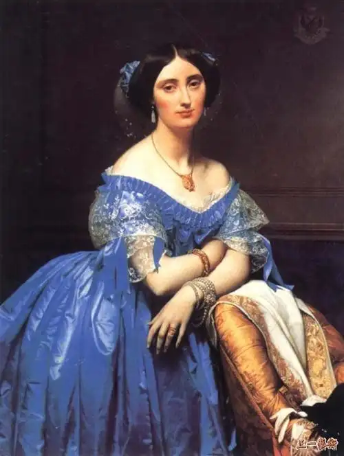 画家以熟练的古典精致写实画法,将这位公爵夫人恬淡的