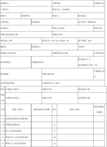 机动车辆保险报案记录