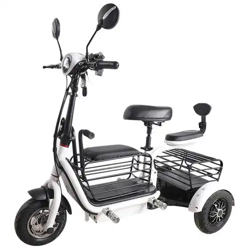 简特 接孩子电动三轮车 女性家用小型电三轮老人老年迷你小电瓶车