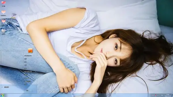 牛仔女孩清新养眼win7主题