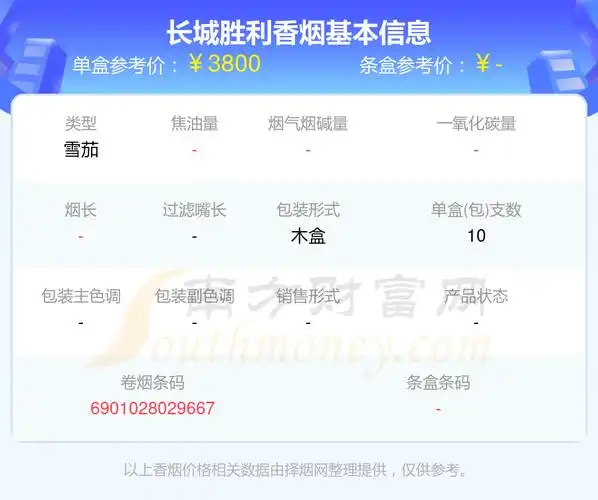 长城胜利香烟价格2024一条多少钱