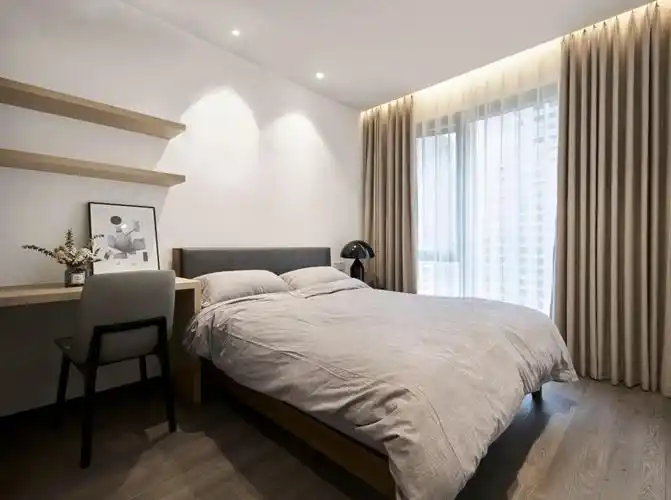 极简风儿童房设计图卧室窗帘现代简约卧室设计图片赏析