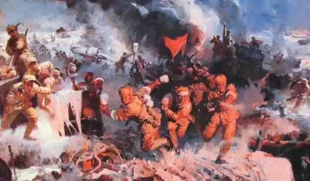 革命历史画卷庆祝建军五十周年美术作品选油画淮海大战