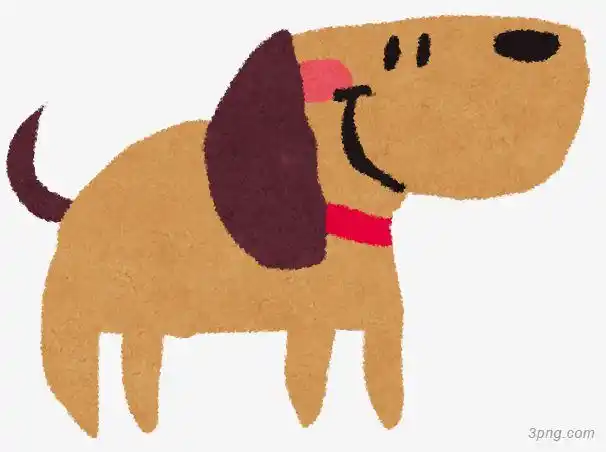 卡通微笑的小狗png素材透明免抠图片-卡通手绘