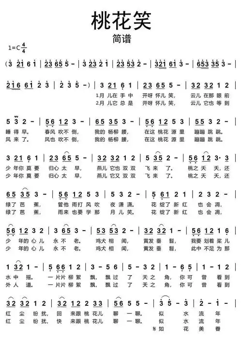 桃花笑吉他谱 - 虫虫吉他谱免费下载 - 虫虫吉他