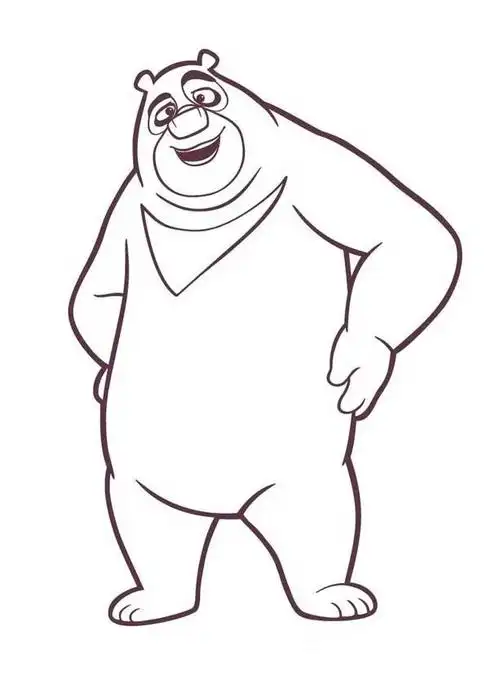 熊出没系列之熊大的简笔画