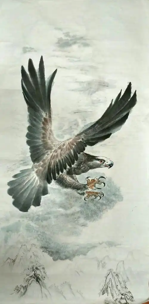 陈永刚 水墨鹰画作品展示