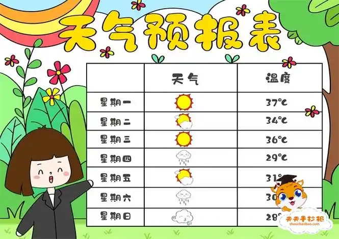天气日历手抄报天气日历手抄报简单又漂亮