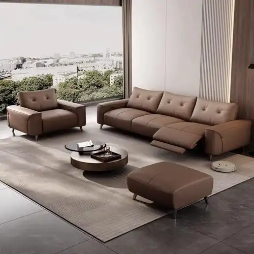 意式极简电动多功能真皮沙发现代客厅头层牛皮大小户型头等舱沙发