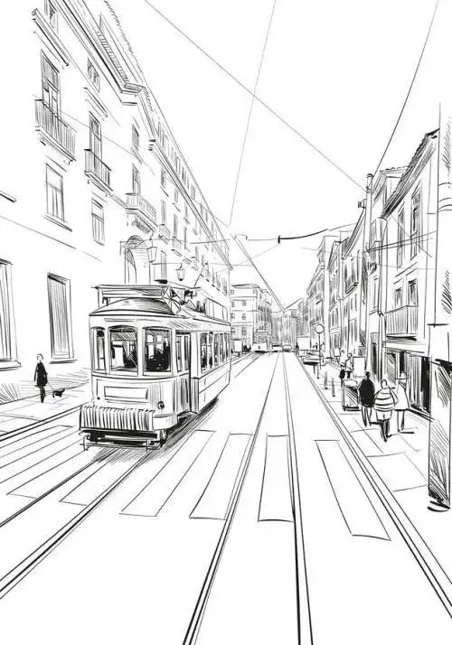 街道房子简笔画简单