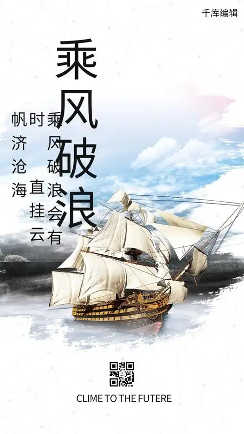 企业文化乘风破浪海报