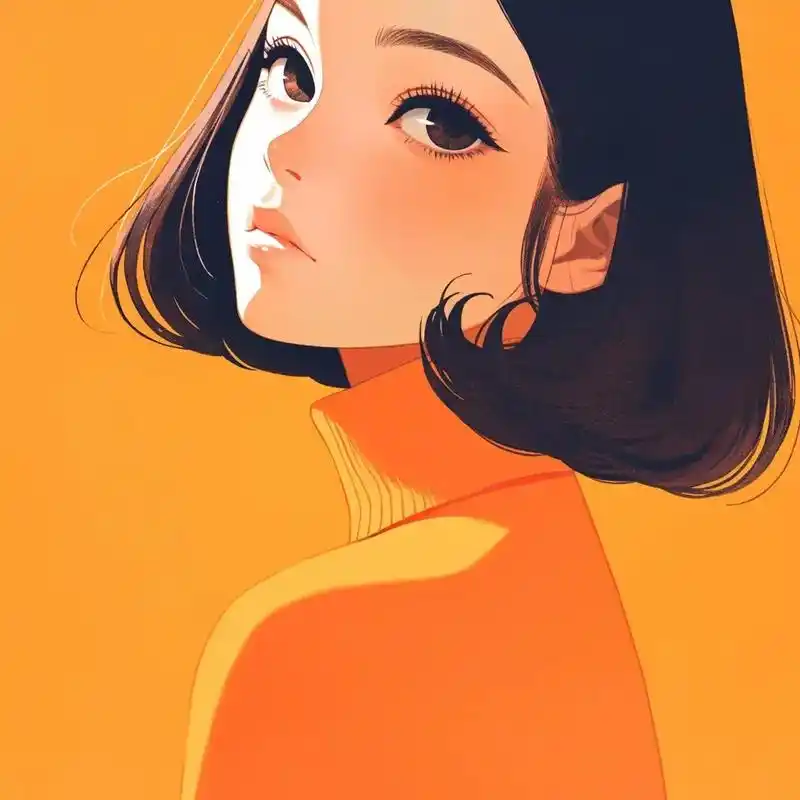 头像分享,简约大气的橙色系头像