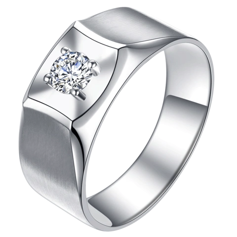 30分18k金钻石戒指男士20分结婚戒指男款婚戒白金钻戒男铂金正品