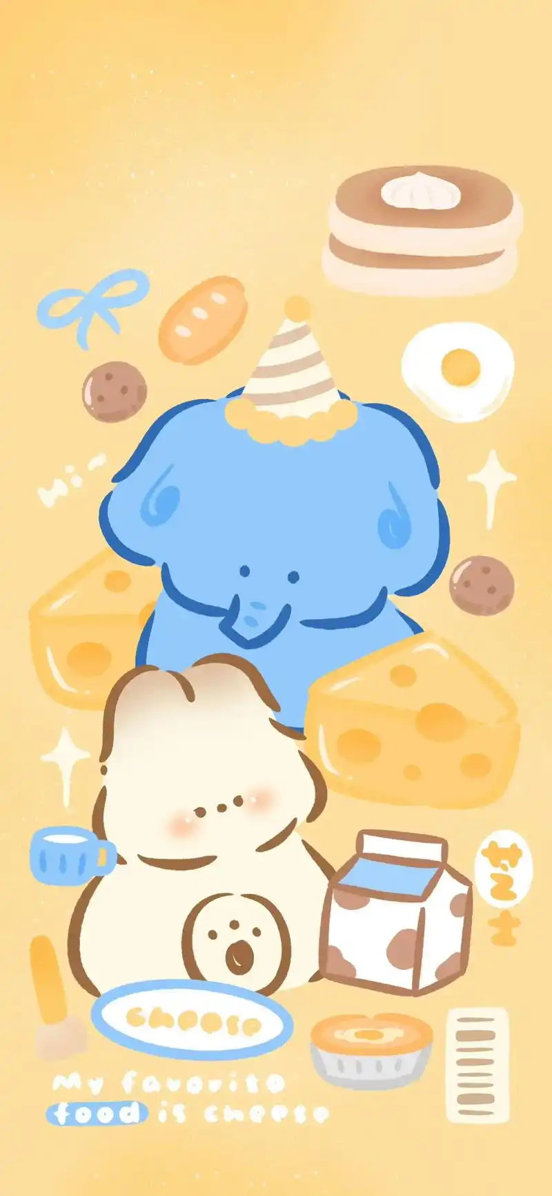 奶酪芝士小象069398  #壁纸 #卡通 #治愈系 #可爱 - 抖音