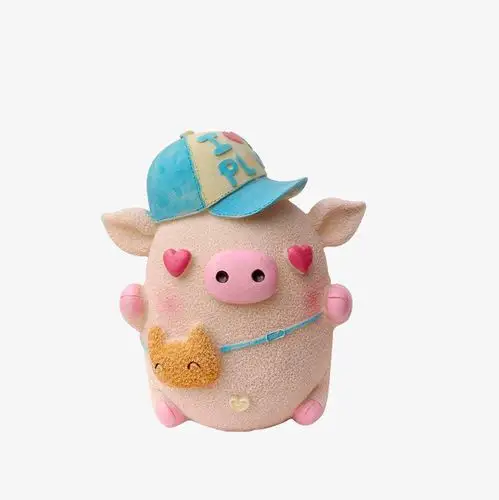 石膏彩绘石膏彩绘冒爱心的可爱小猪素材