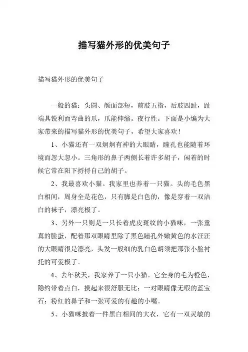 描写小猫的优美句子 - 百度文库