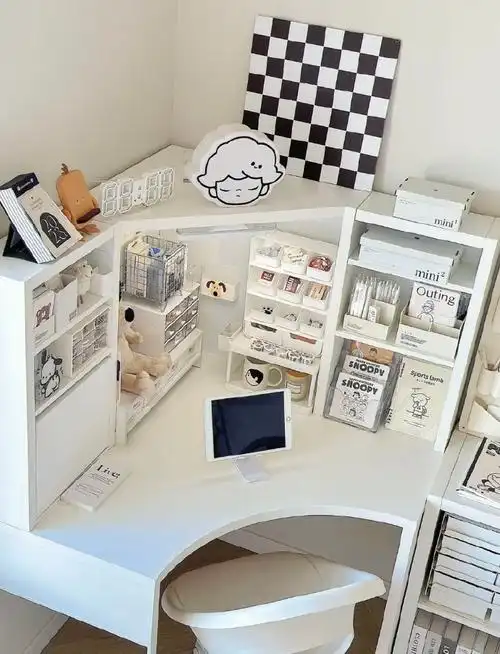 书桌改造|会自己收纳的转角书桌太棒啦!  #书桌