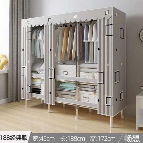 傲梦铭简易衣柜组装布衣柜钢管加粗出租房结实耐用布艺加厚家用柜