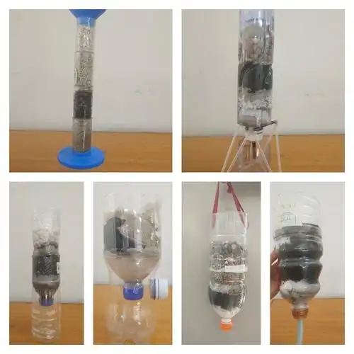 九年级学生"自制净水器"评比活动展