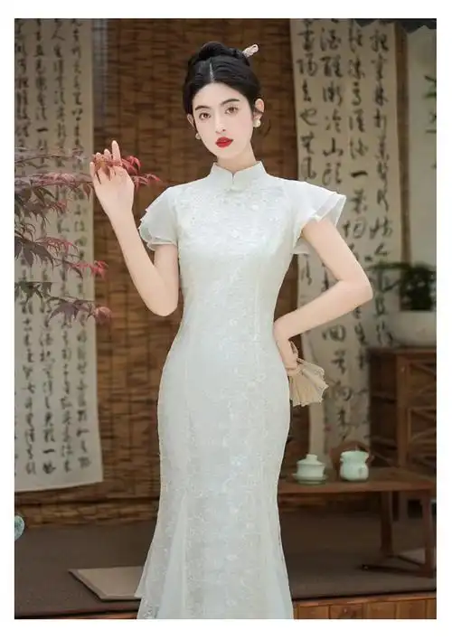 现货 改良鱼尾旗袍 - 17网