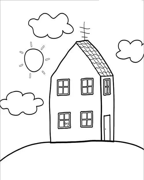 幼儿简笔画图片简单的小房子