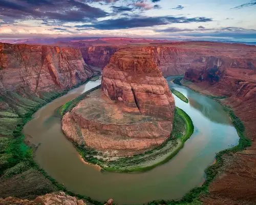 美国,亚利桑那,科罗拉多大峡谷,马蹄湾,河,云 壁纸 - 1280x1024