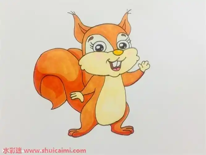 小松鼠怎么画小松鼠简笔画图片带颜色
