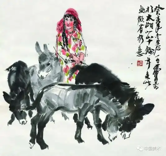 写美篇  黄胄,原名梁金堂,字映斋,是我国著名的画家