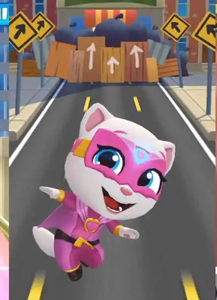 汤姆猫动画片 汤姆猫英雄小队 安吉拉的逆天跑酷?汤姆猫跑酷