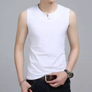 冰丝背心男冰丝背心男宽带宽肩莫代尔夏季健身打底坎肩无袖t恤8603