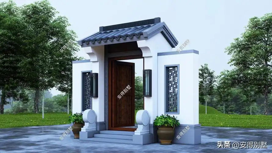 门楼六:门楼总宽5.9m,高4.72m.霸气外露的新中式风格.以上