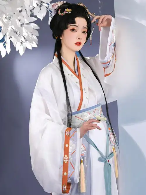 秋冬季魏晋制汉女中国风改良古装交领齐腰襦裙民族服装