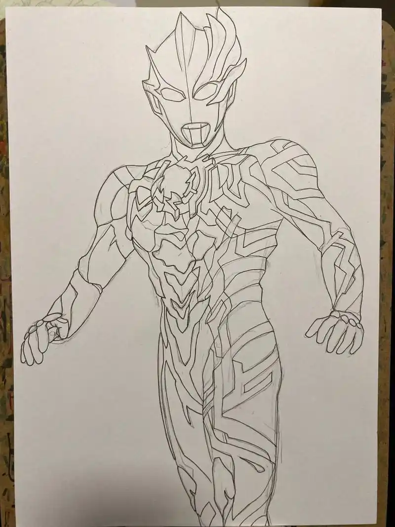 布莱泽奥特曼手绘全过程 布莱泽奥特曼马克笔手绘,这是一个新的奥特