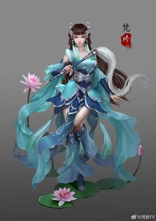 78梵修作品cg游戏人物插画cg古风美女