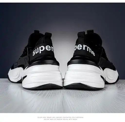 潮流男鞋简约休闲supreme运动鞋男 ins超火老爹鞋跨境专供学生鞋