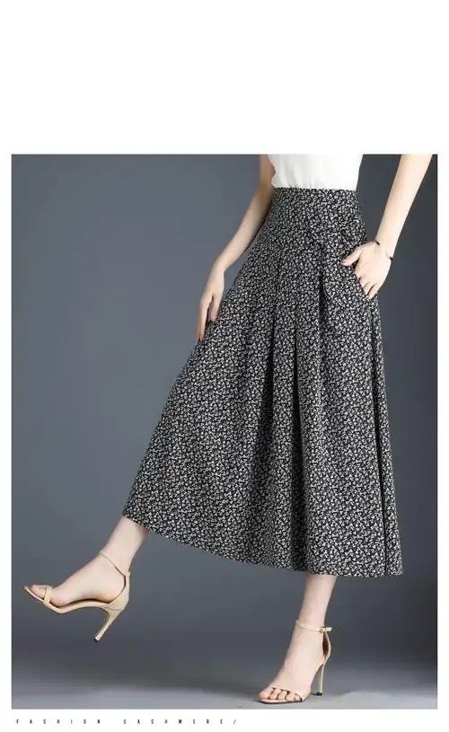 夏天半裙加肥加大下半身裙中老年人夏半身裙薄款半截裙妈妈中年百褶a