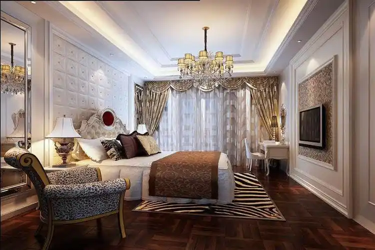 简欧风格三居室卧室吊顶装修效果图#138252672